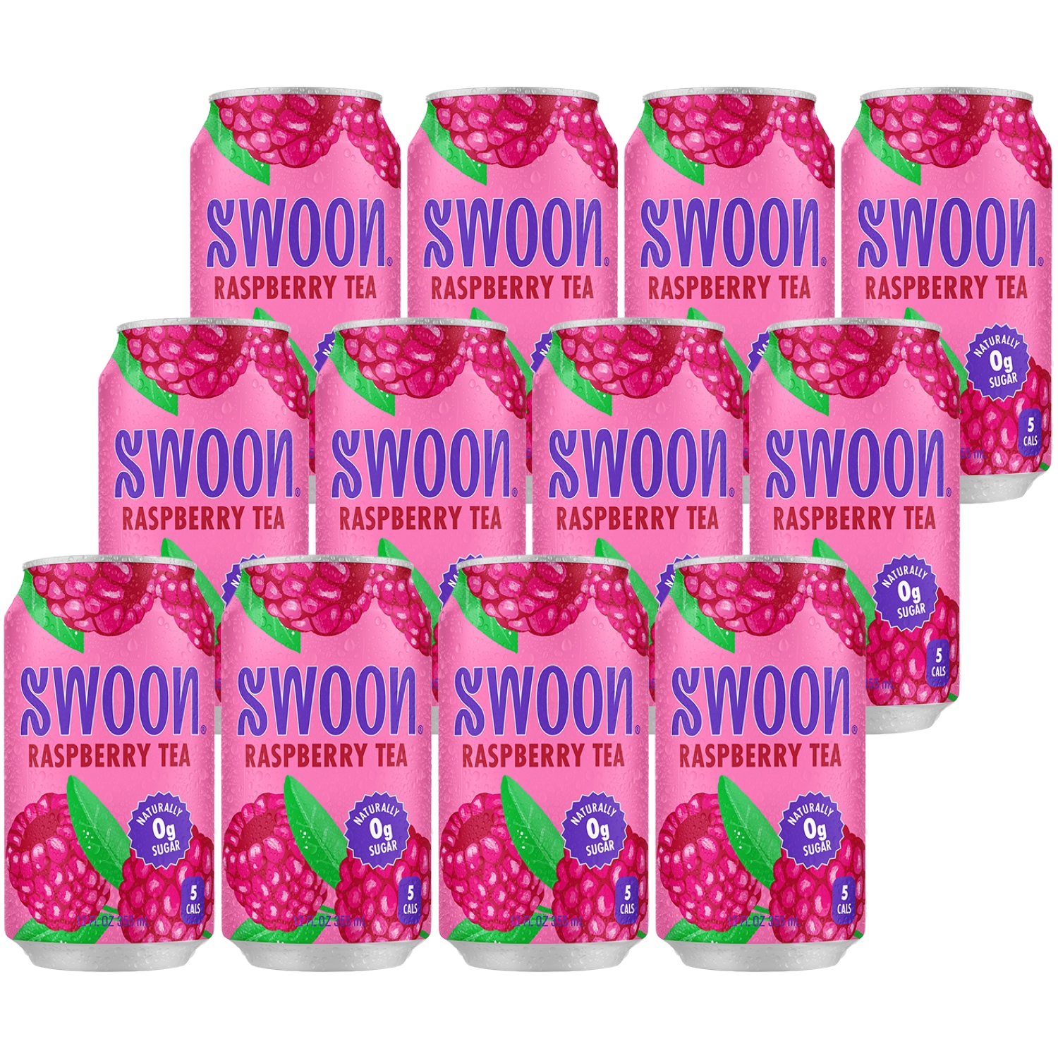 SWOON Raspberry Tea, Can, Case
